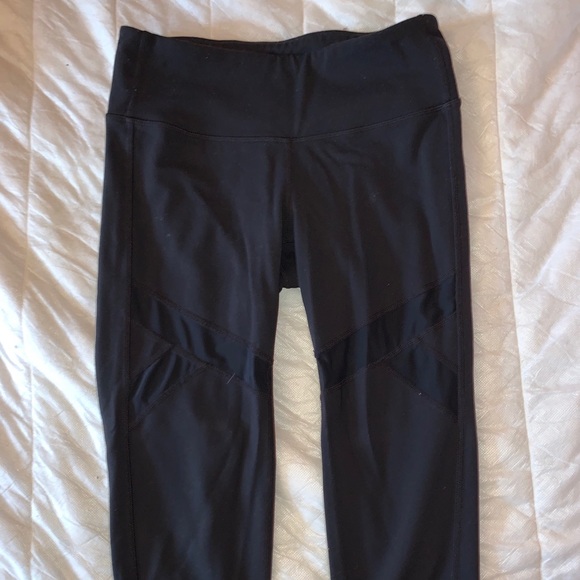 Athleta cropped black leggings with mesh! - Picture 2 of 6